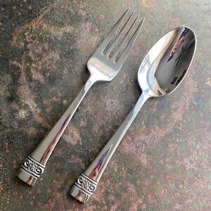 Oneida Maderno (Stainless Steel) Replace Serving Set-Cold Meat Fork& Solid Spoon